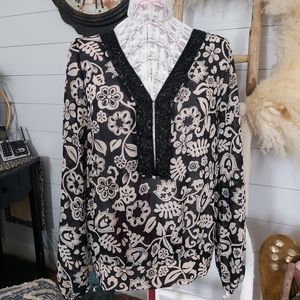 NWOT Nicole Miller Embellished Beaded Top